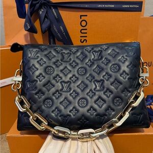 Louis Vuitton Dark Blue Embossed Shoulder Bag